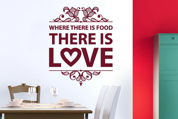 Where There Is Food There Is Love Wall Sticker