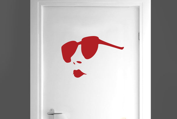 Women Wearing Sunglasses Door Room Sticker