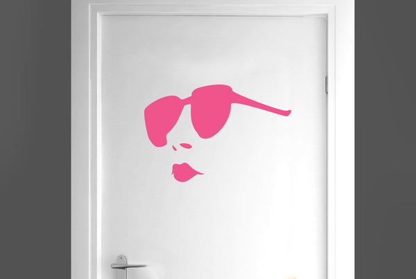Women Wearing Sunglasses Door Room Sticker