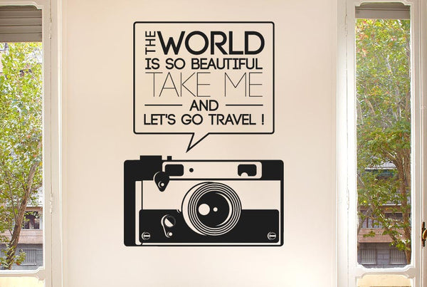 The World Beautiful Take Me Travel Wall Sticker
