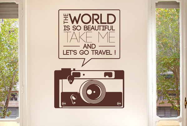The World Beautiful Take Me Travel Wall Sticker