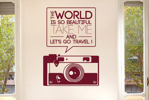The World Beautiful Take Me Travel Wall Sticker