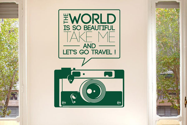 The World Beautiful Take Me Travel Wall Sticker