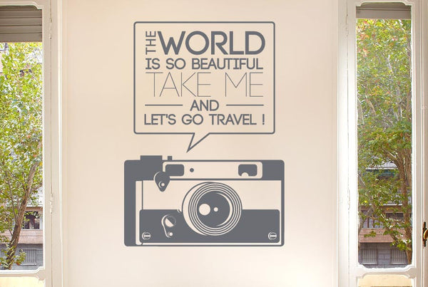 The World Beautiful Take Me Travel Wall Sticker
