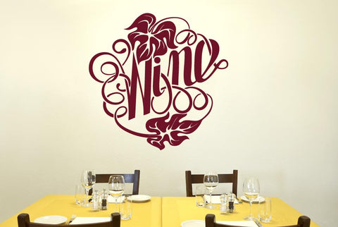 Writing In Form Of The Word Wine Wall Sticker