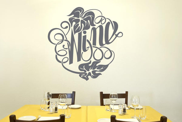 Writing In Form Of The Word Wine Wall Sticker