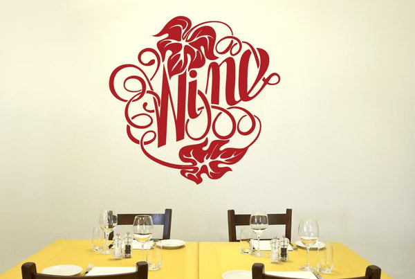 Writing In Form Of The Word Wine Wall Sticker