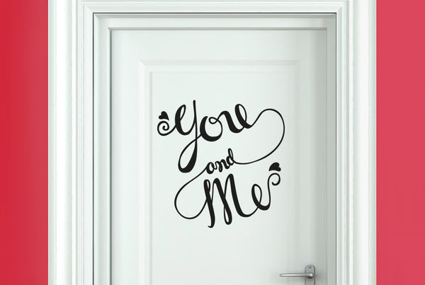 You And Me Intertwined Door Room Sticker