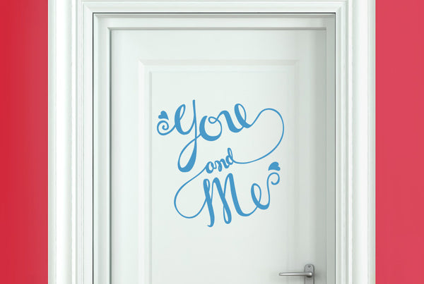 You And Me Intertwined Door Room Sticker