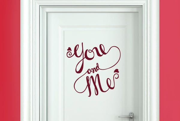 You And Me Intertwined Door Room Sticker