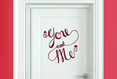 You And Me Intertwined Door Room Sticker