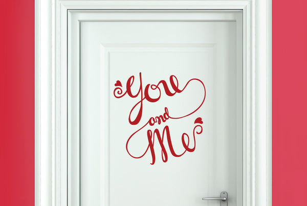 You And Me Intertwined Door Room Sticker