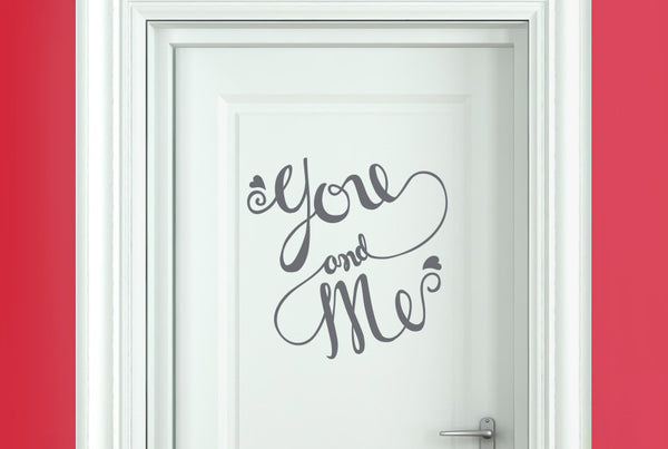 You And Me Intertwined Door Room Sticker