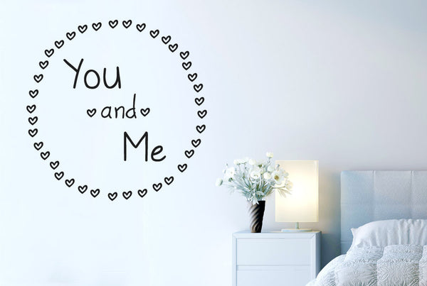You And Me Surrounded By Mini Hearts Wall Sticker