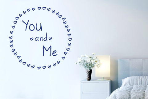 You And Me Surrounded By Mini Hearts Wall Sticker