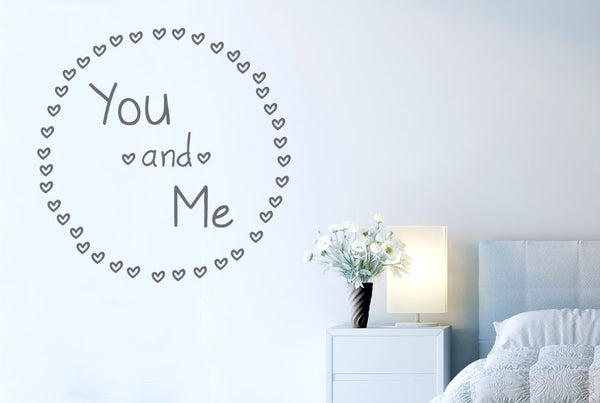 You And Me Surrounded By Mini Hearts Wall Sticker