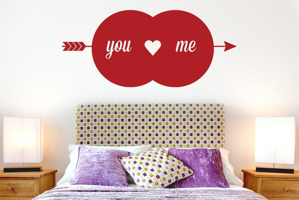 You Love Me Arrow Through Heart Wall Sticker