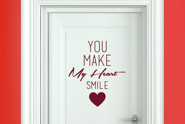 You Make My Heart Smile Door Room Sticker