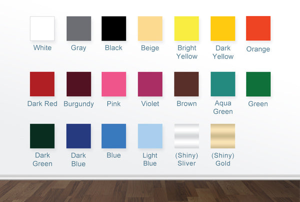 FREE 20 Colour Vinyl Sample Swatch Chart - limit 1 per customer