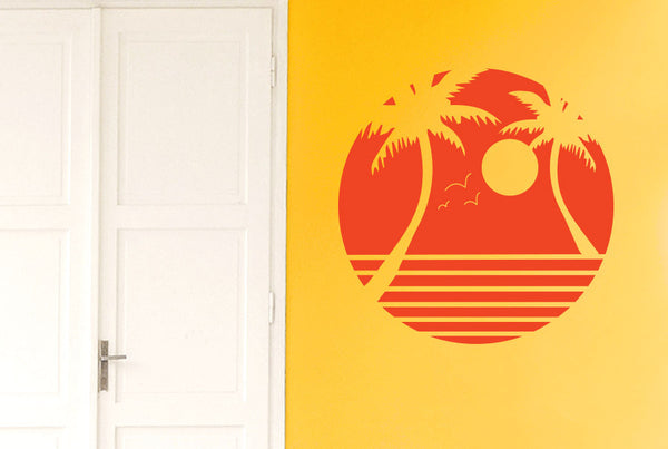 Palm Trees With Sunset Wall Sticker