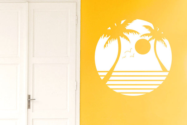 Palm Trees With Sunset Wall Sticker