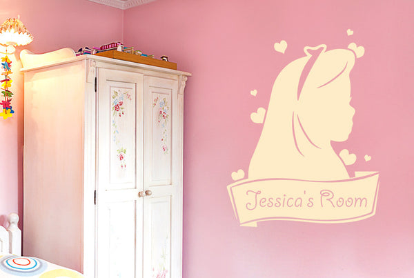 Personalised Cute Girls Room Sign Wall Sticker