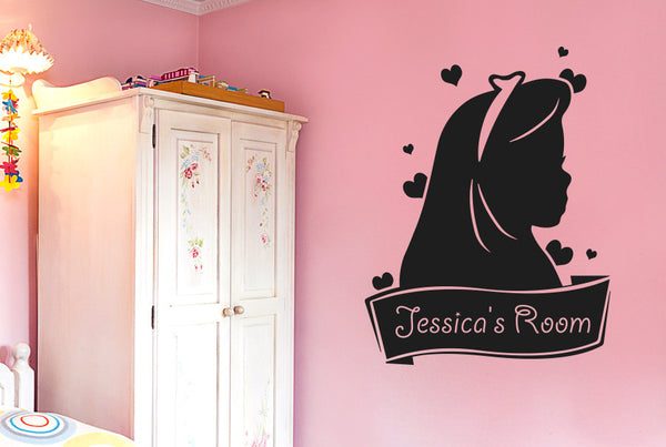 Personalised Cute Girls Room Sign Wall Sticker