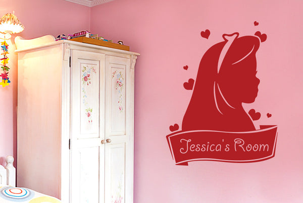 Personalised Cute Girls Room Sign Wall Sticker