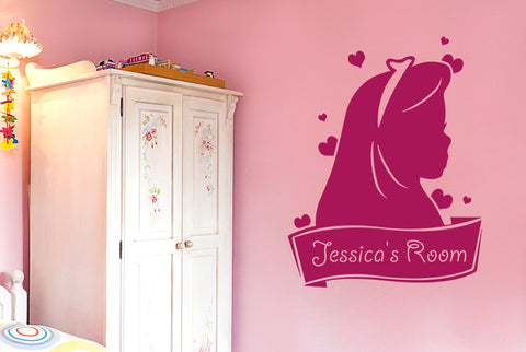 Personalised Cute Girls Room Sign Wall Sticker