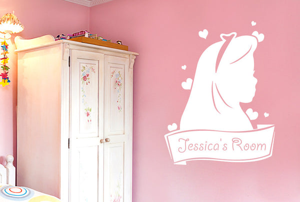 Personalised Cute Girls Room Sign Wall Sticker